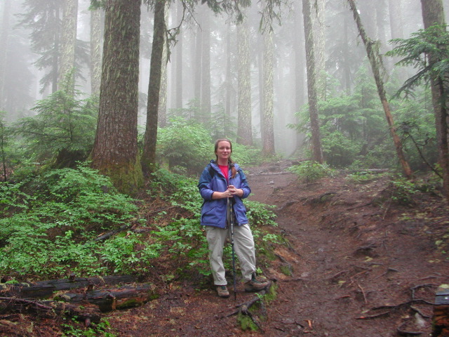 Karen, halfway up the trail